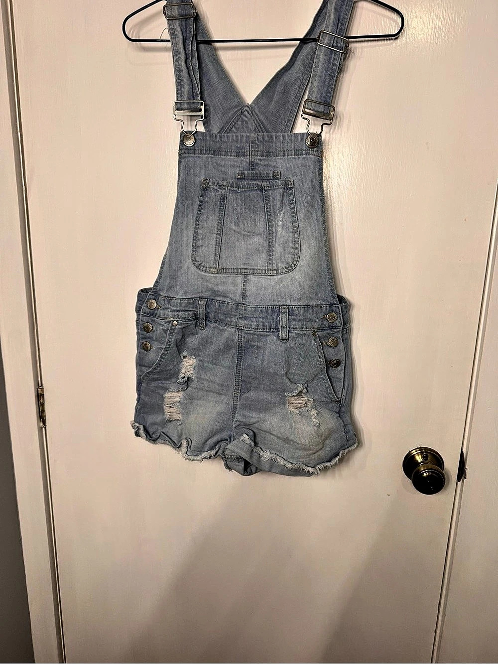 Blue Spice Women's Denim Overall Shorts Size 9
